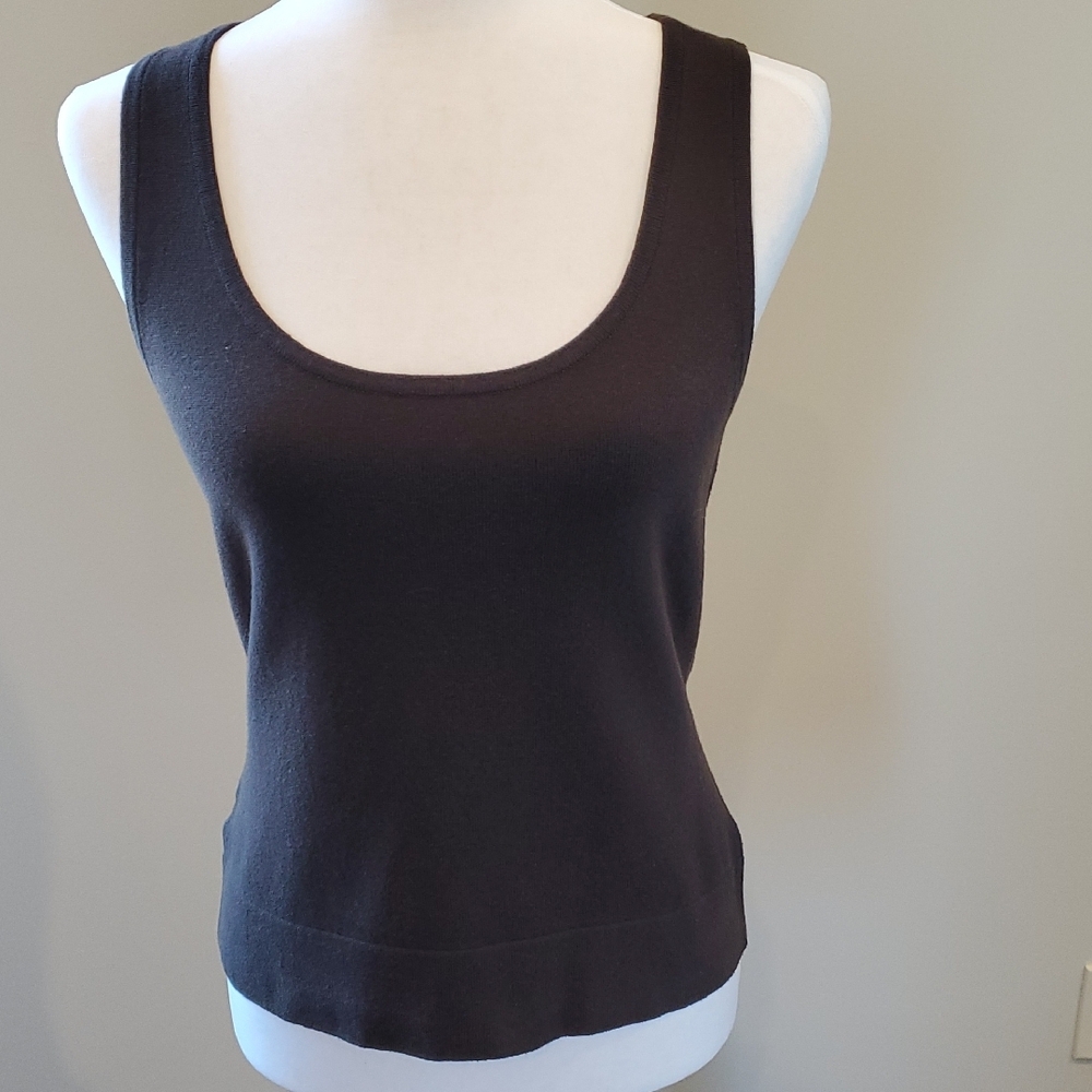 Willi Smith Brown Fitted Sleeveless Tank Top